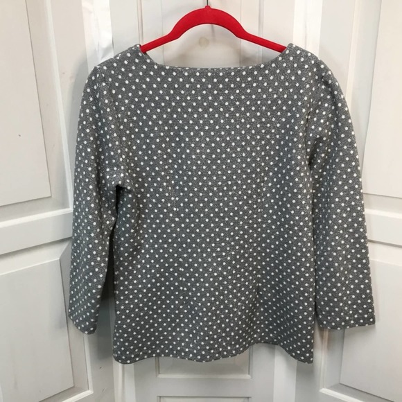 Talbots Gray & White Polka Dot Top w/ Silver Metallic Sparkle - Picture 13 of 16